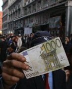 A fake 1000 euro note