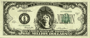 A fake one-million dollar bill