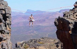 Extreme ironing in high places